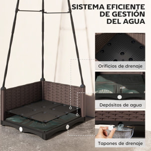 Jardinera con Enrejado Metálico, Jardinera Exterior para Plantas Trepadoras, Maceta de PP con Orificios de Drenaje y Tapones, Macetero Elevado para Jardín, Patio, 40x40x175 cm, Negro