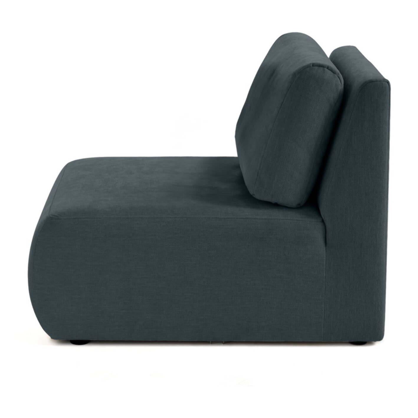 Santorini - module d'assise sans accoudoirs - en tissu texturé - Bleu grisé