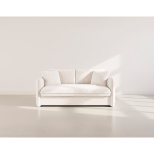 Gauthier - Canapé lit 3 places convertible express couchage quotidien 140 cm matelas 14 cm en tissu texturé - Beige