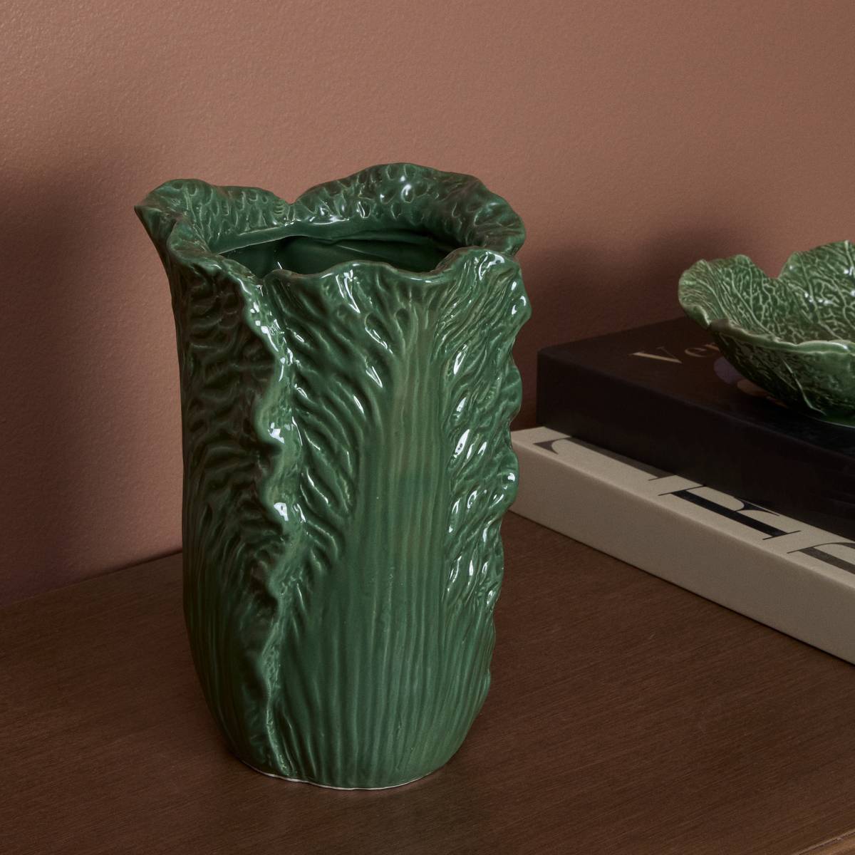 Vase en céramique salade Lisière H.20cm vert