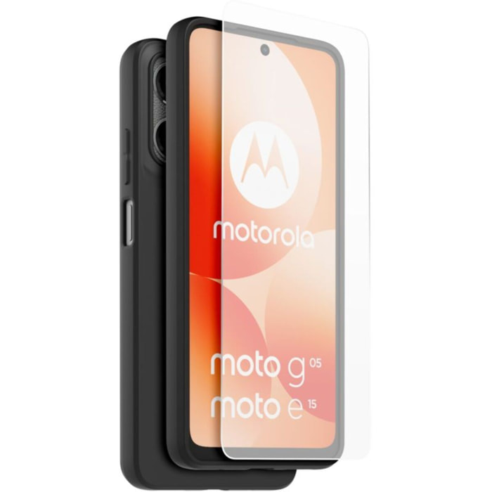 Coque CASR Moto E15/G05 Coque Noire + verre trempé