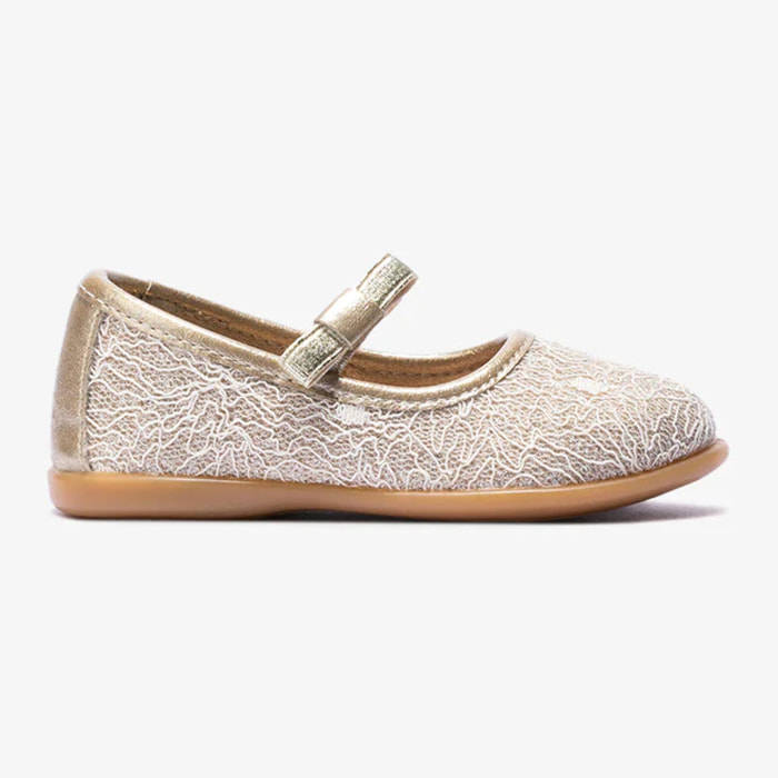 Bailarinas de bebé con textura metalizada en platino