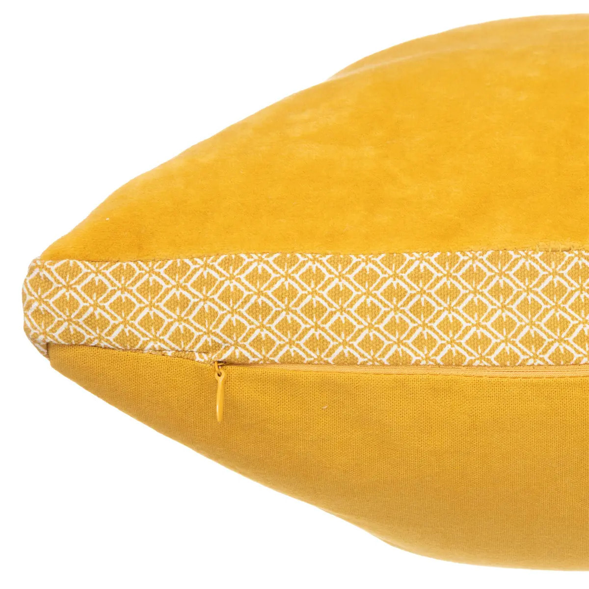 Coussin "Otto" - velours - jaune ocre - 55x55 cm