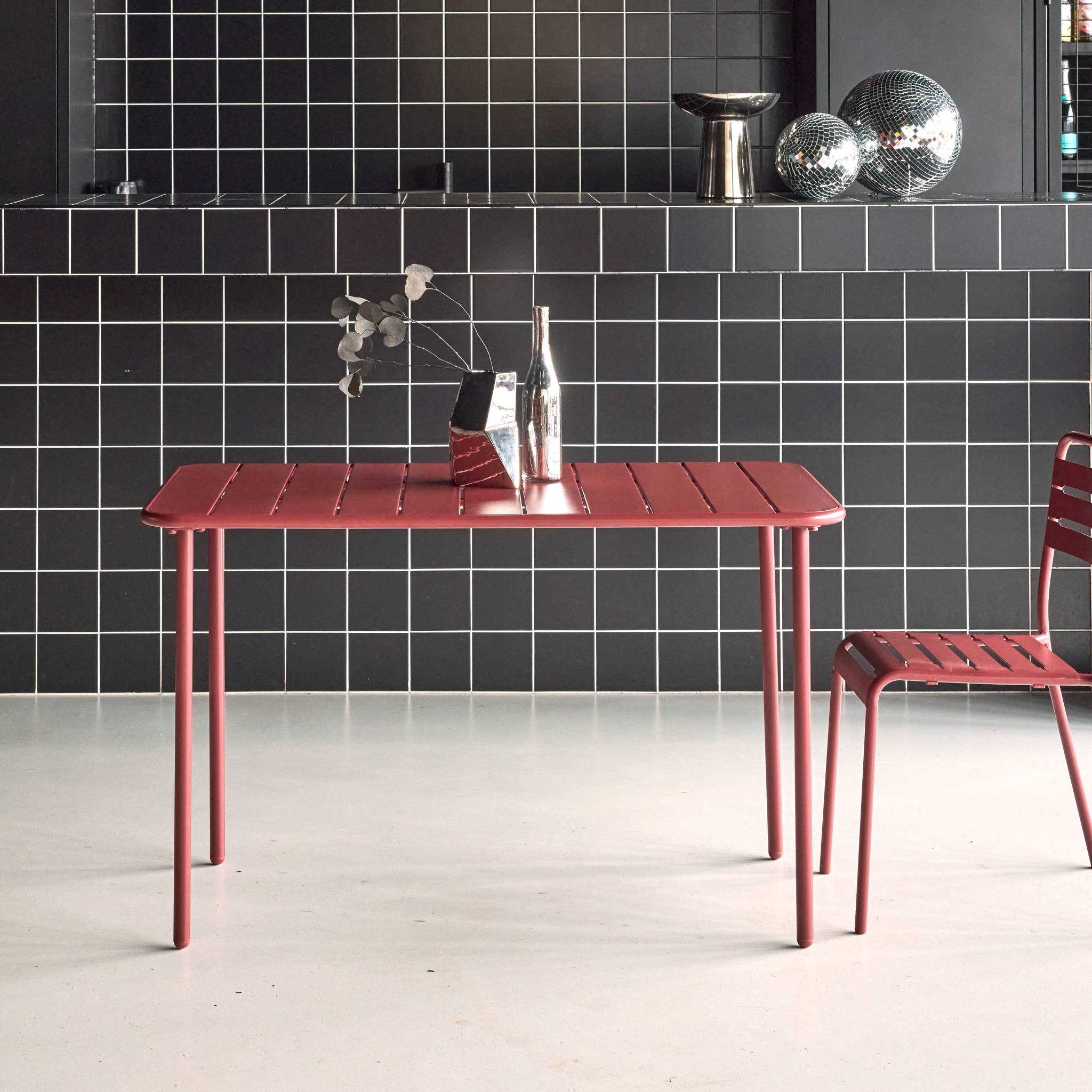 Table de jardin métal 4 places AMÉLIA