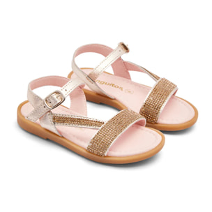 Sandali con fibbia in pelle per ragazze