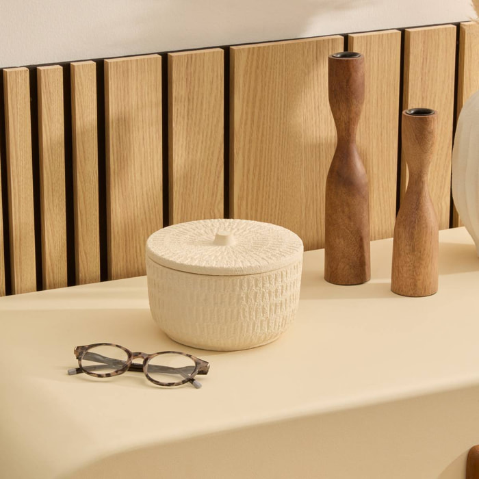 Boîte déco Sien D15,5cm céramique blanc