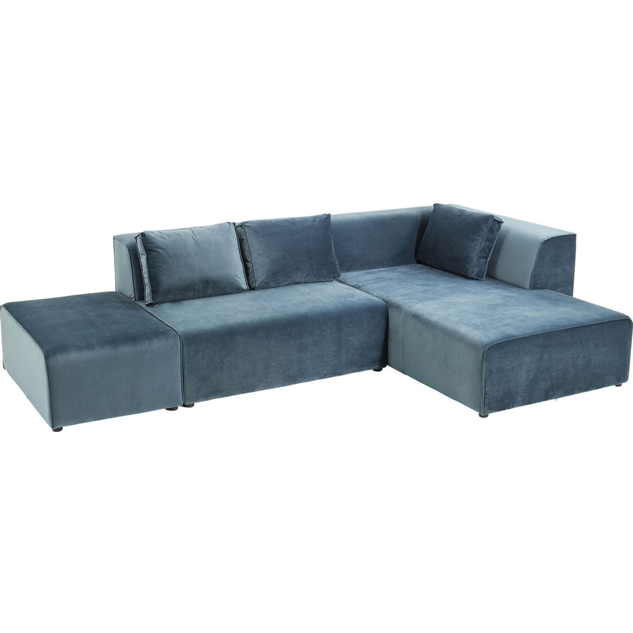 Canapé d'angle Infinity droite velours océan Kare Design