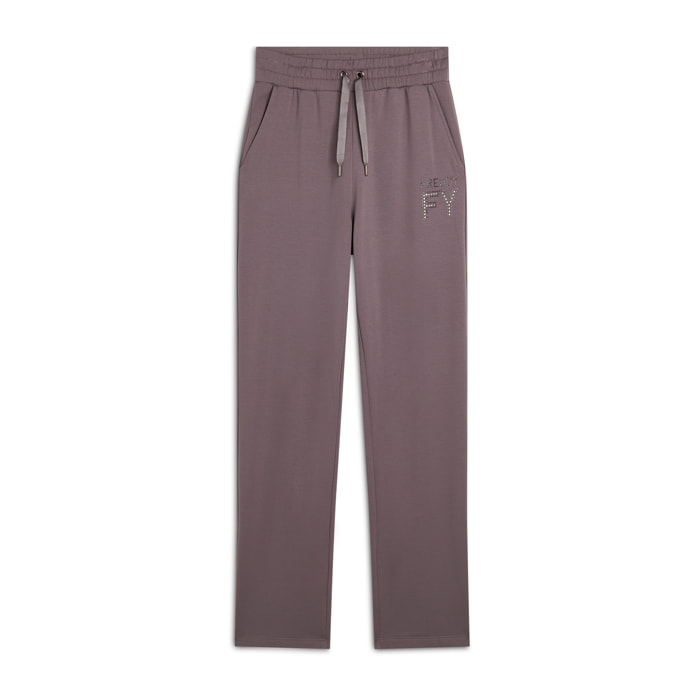 Pantalone Donna in Felpa Viscosa con Logo FY in Strass