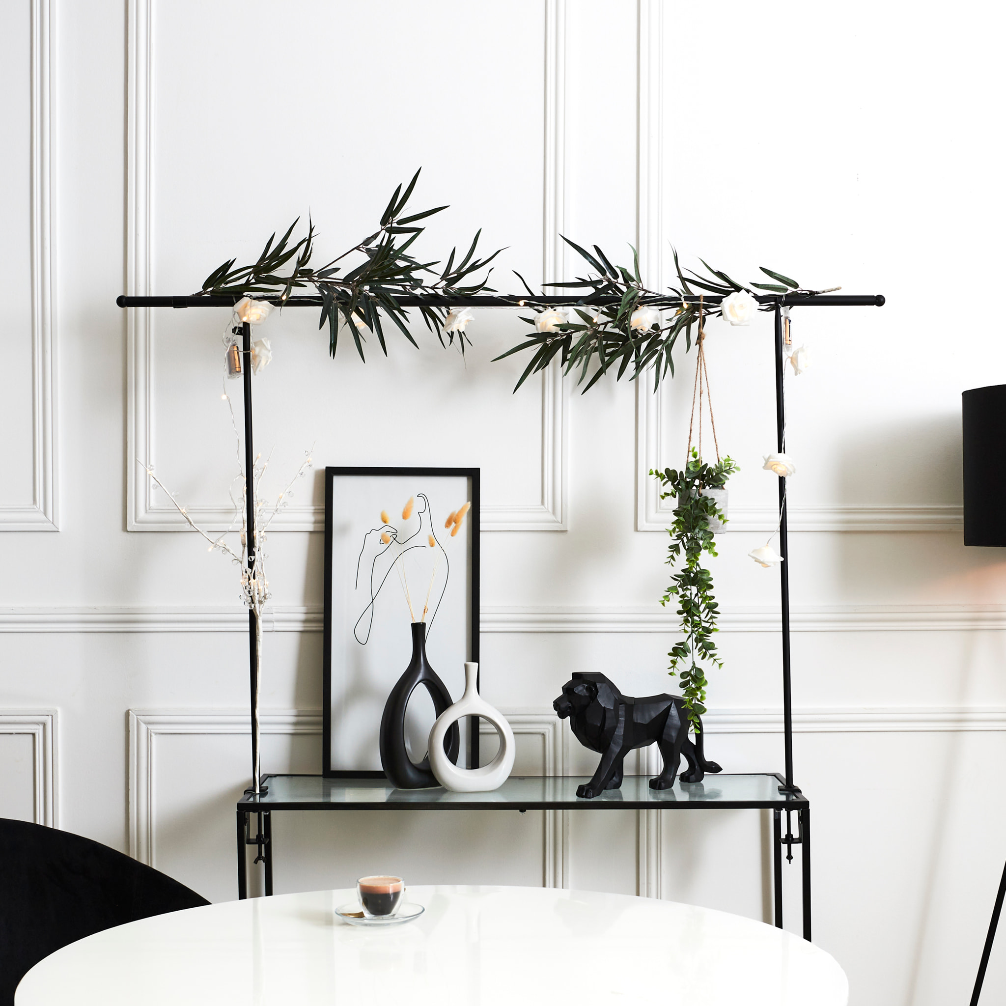 Barre Deco De Table Ajustable Interieur Et Exterieur Noir