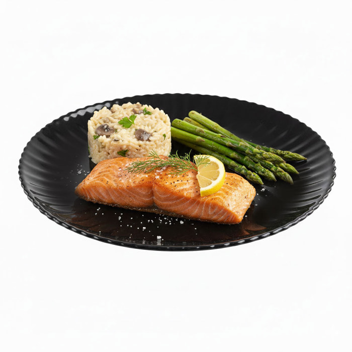 Set di 6 piatti piani neri 25 cm Bloom - Luminarc