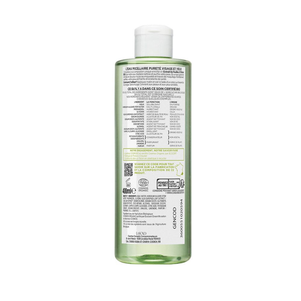 La Provençale - Eau Micellaire Pureté Anti-Impuretés - Biophénols d'Olive - Tous types de peaux, même sensibles - 400ml