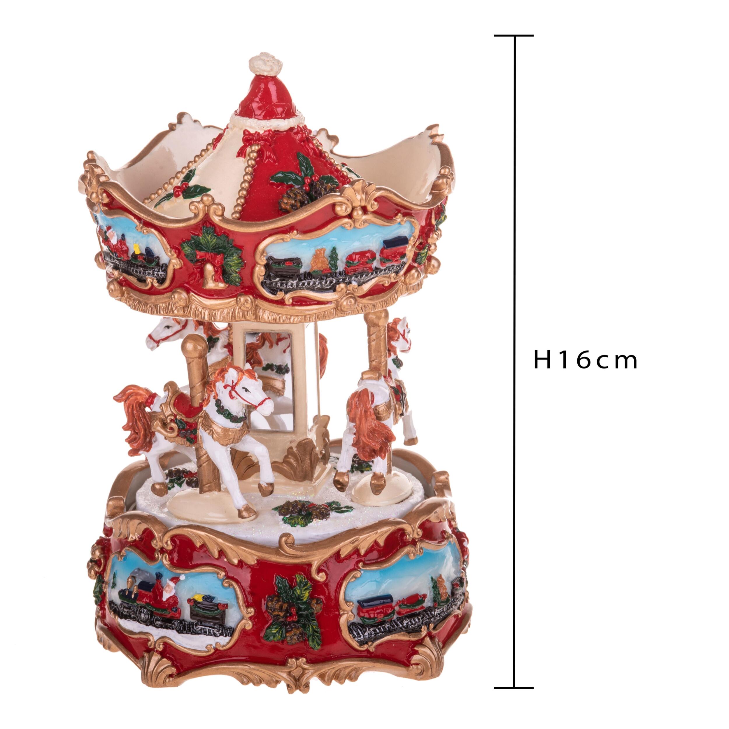 Giostra 11xh16 cm con carillon - Pezzi 1 - ROSSO - Bianchi Dino SpA