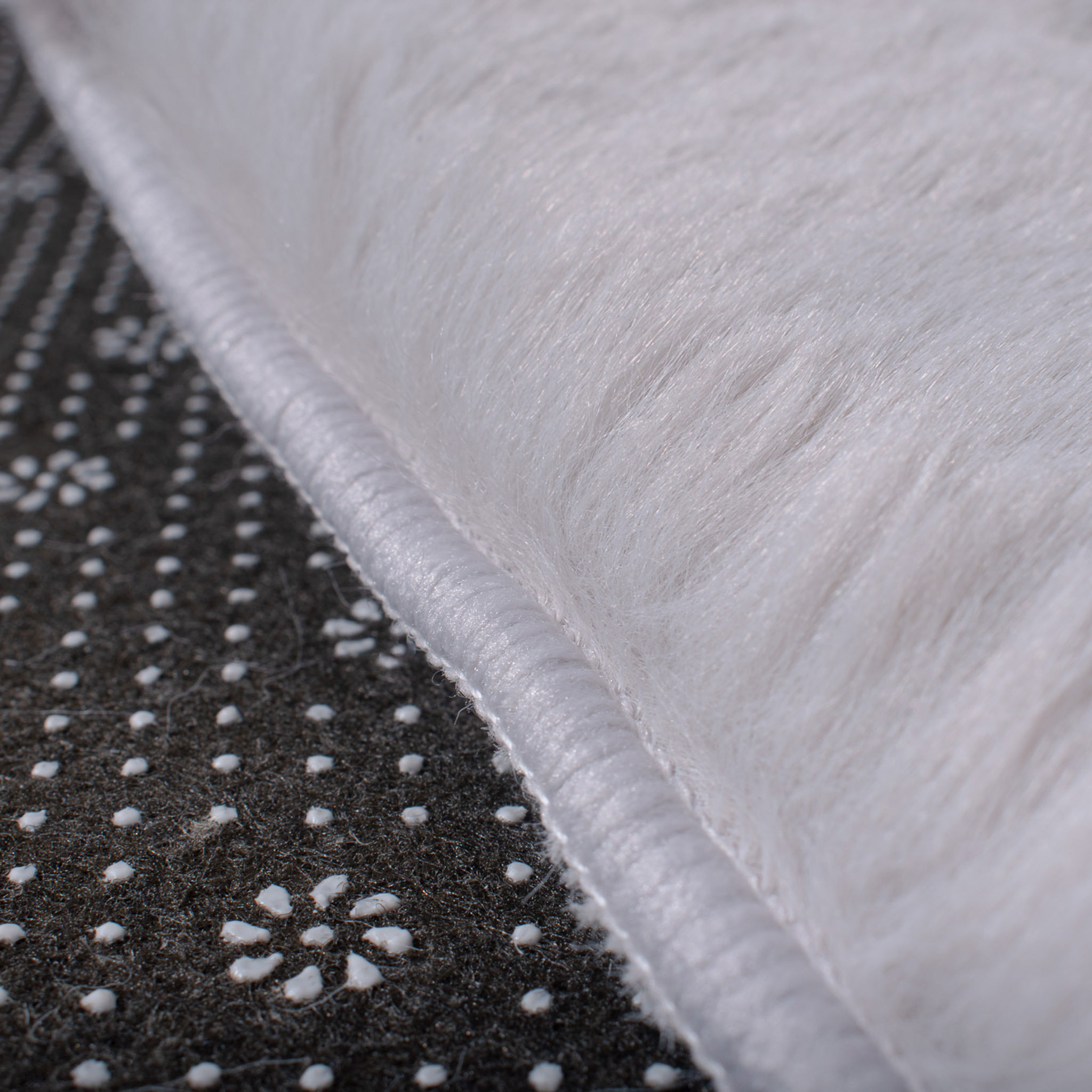 AVA - Tapis doux à poils longs lavable en machine - Gris