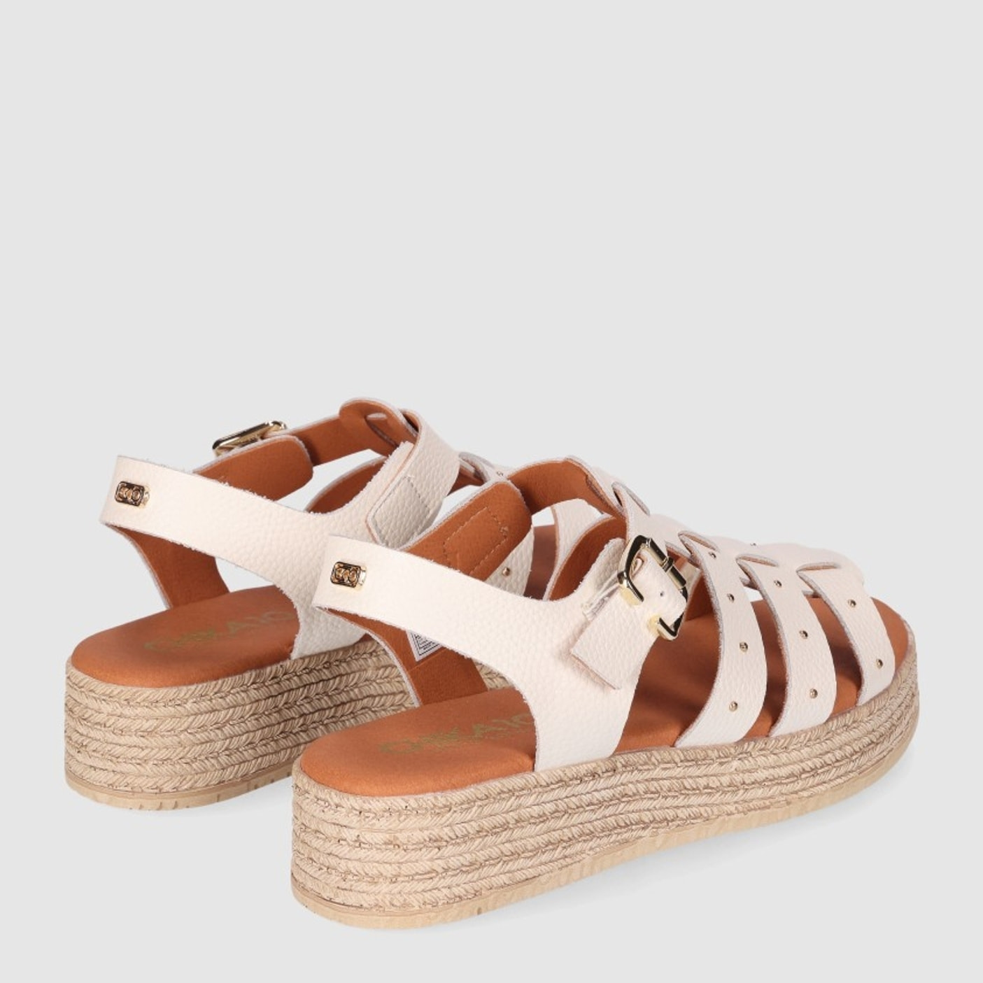 Sandalias de Serraje - Blanco - Tacón: 5 cm