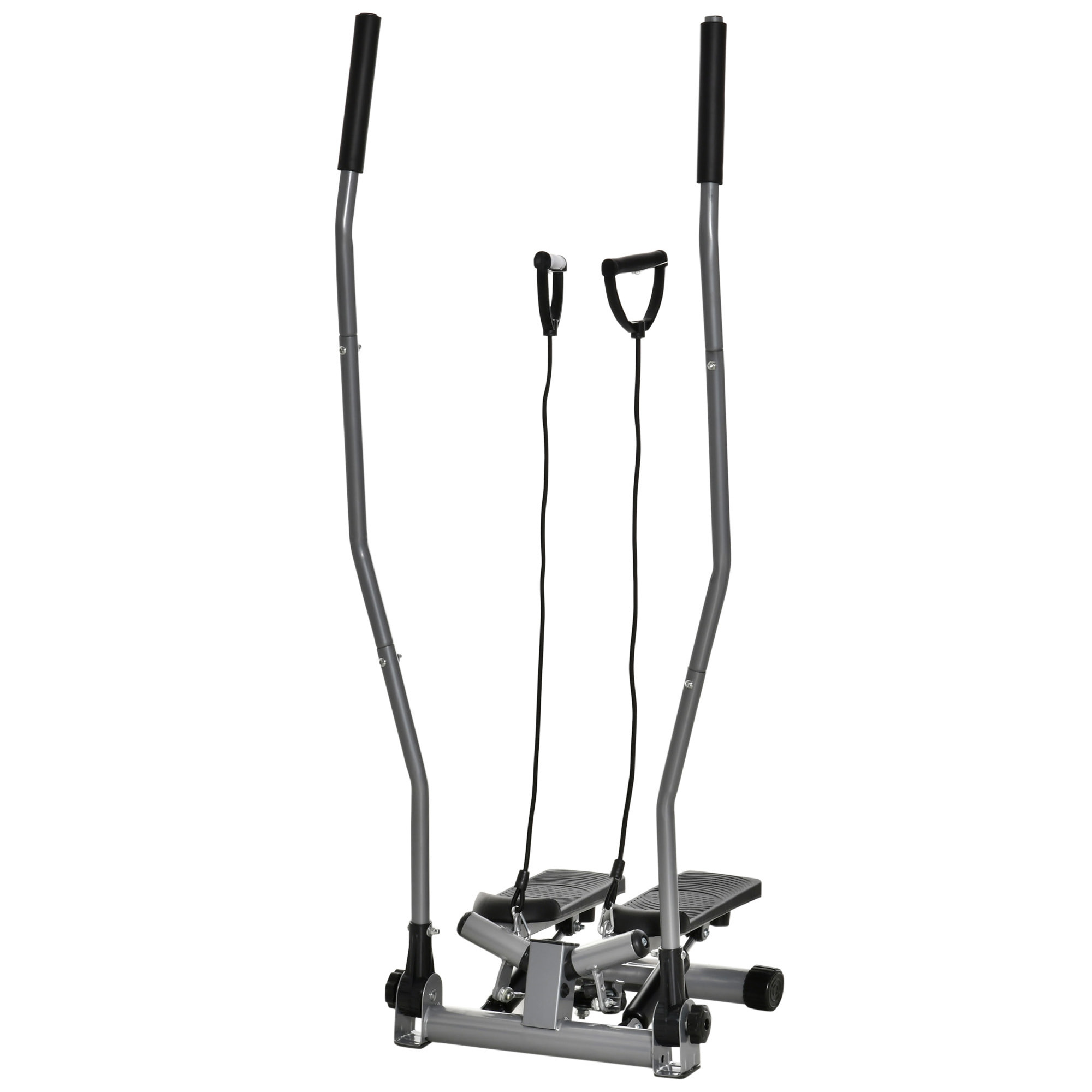 Stepper avec guidon extenseurs écran LCD multifonction acier ABS gris noir