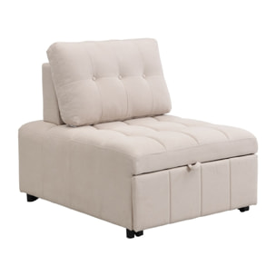 Poltrona letto singolo moderna in tessuto beige - Orleans