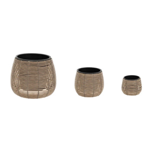 Set de 3 pots "Cam" D20/29/45cm beige