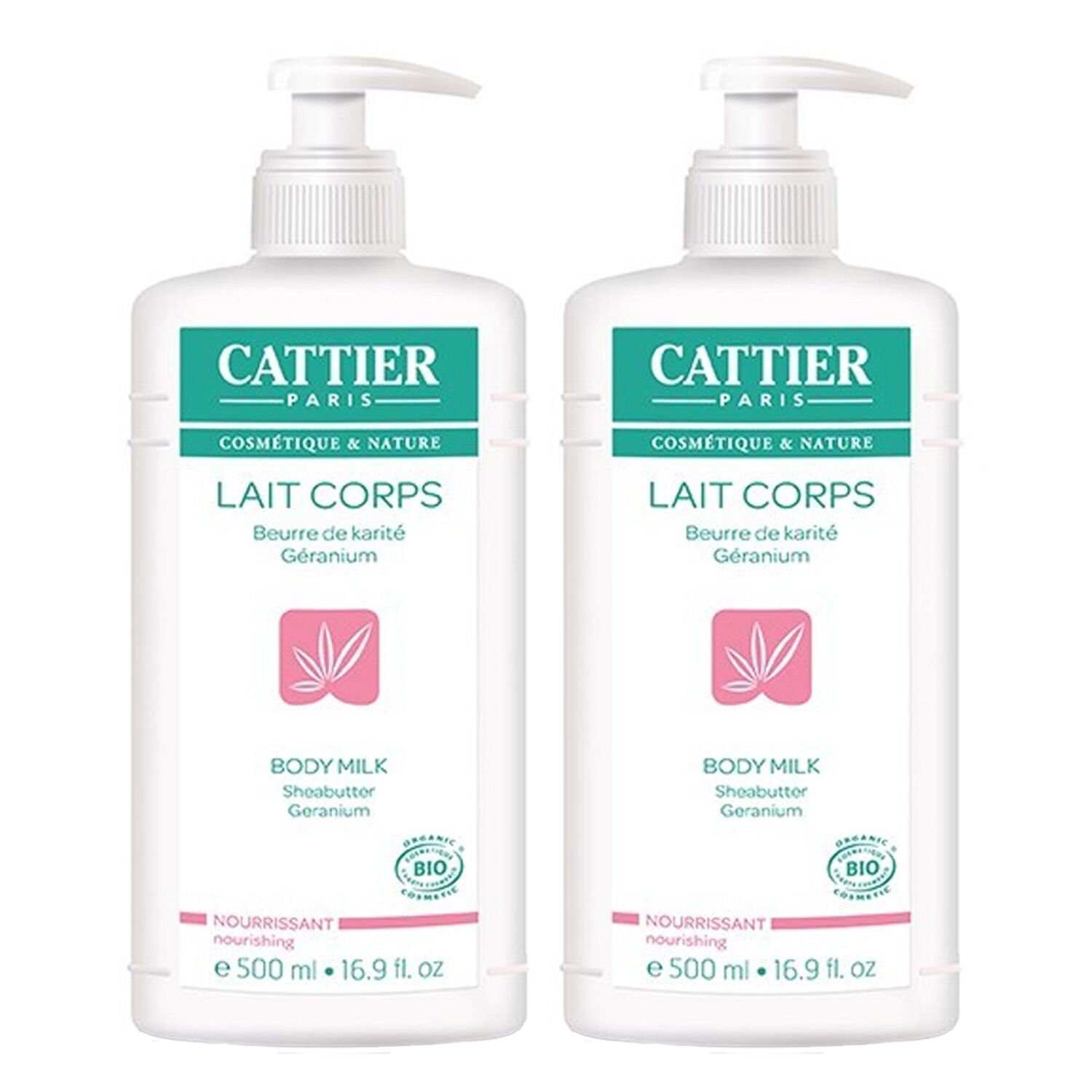 Lait Corps Nourrissant - Beurre de Karité & Géranium 2 x 500 ml