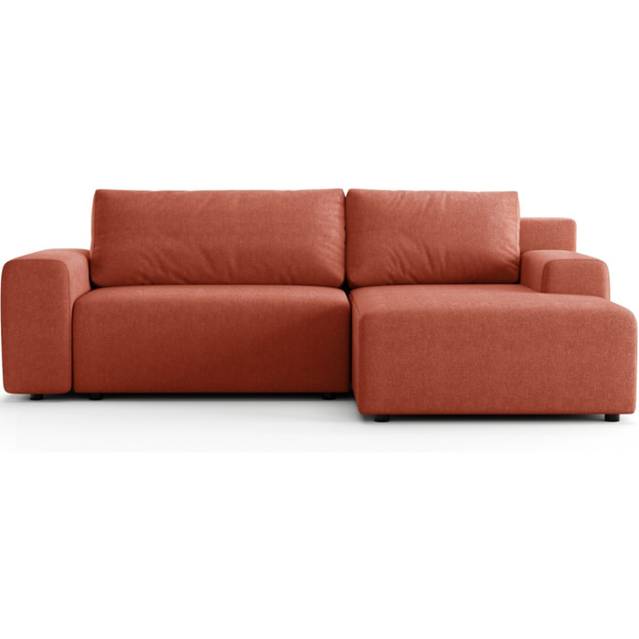 Canapé d'angle réversible convertible 5 places en tissu chenille - LUNO