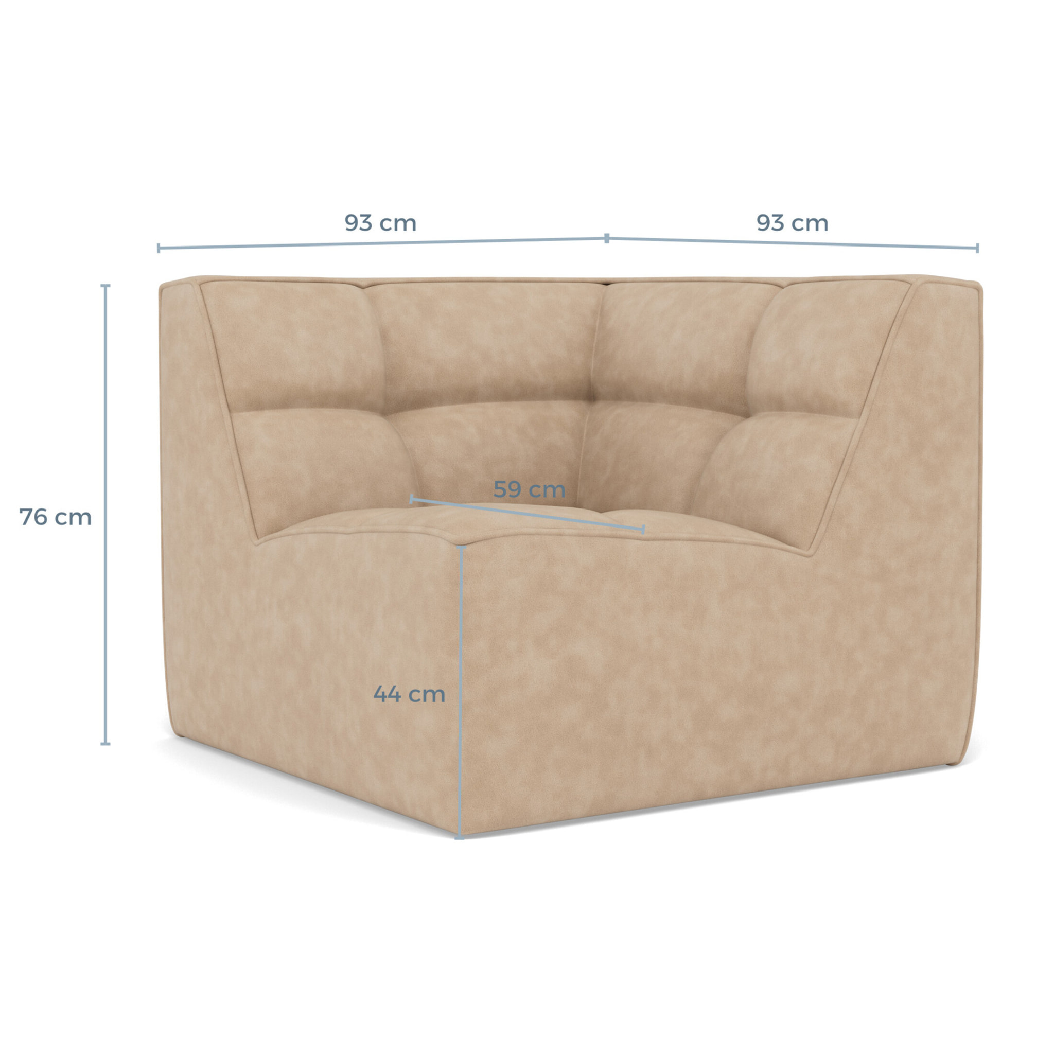 Alya - module d'angle en simili - Marron