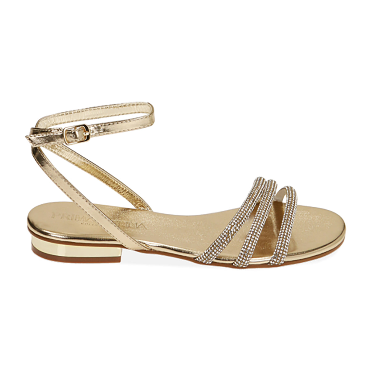 Sandalias doradas con brillos