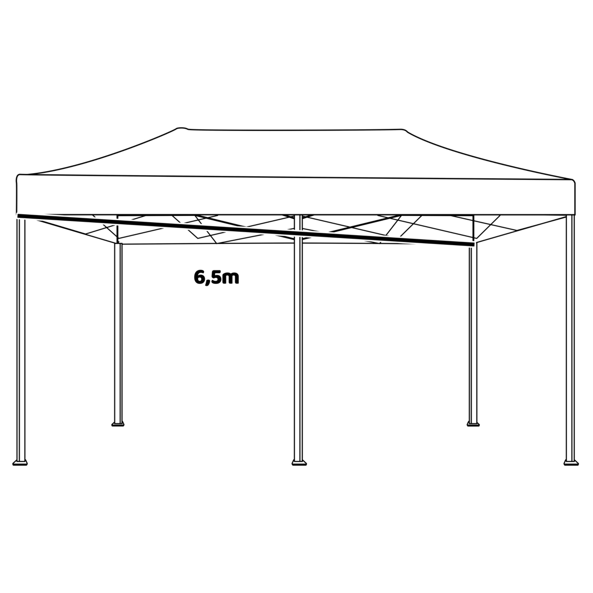 Kebon Tenda / Gazebo Per Giardino 3X6 Mt Impermeabile Tendone Pieghevole Per Fiere E Mercati Colore Nero