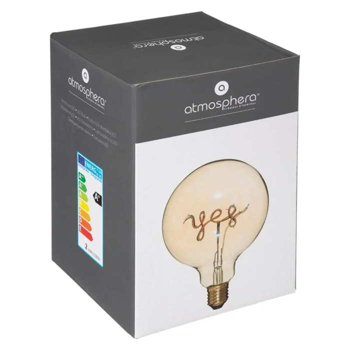 Ampoule LED mot "Yes" ambrée E27