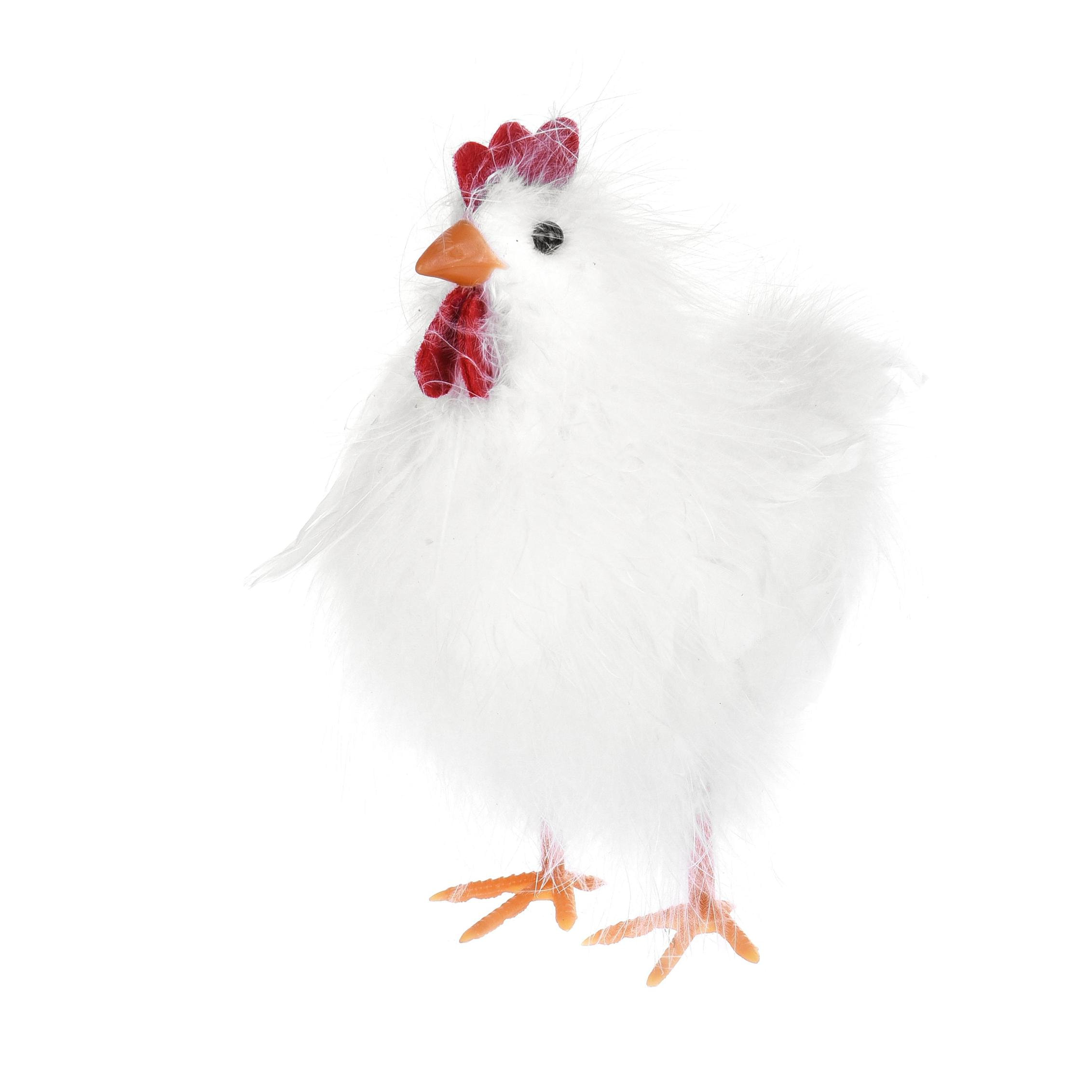 Gallina. Altezza 16 Cm - Pezzi 4 - 10X16X15cm - Colore: Bianco - Bianchi Dino - Soggetti Pasquali, Conigli, Galline, Pecore Ecc