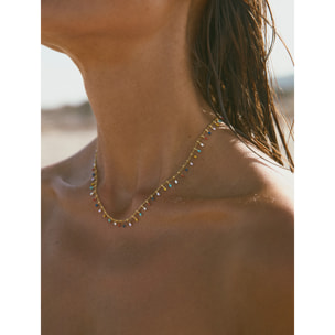 Collar Swing Dots Colors Enamel Acero Baño Oro