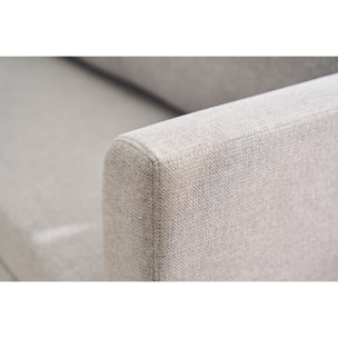 Canapé convertible 2 places en tissu gris clair LEON