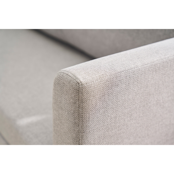 Canapé convertible 2 places en tissu gris clair LEON