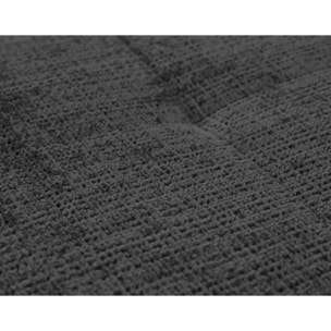 Rune - canapé panoramique d'angle gauche 7 places en velours texturé - Gris Anthracite