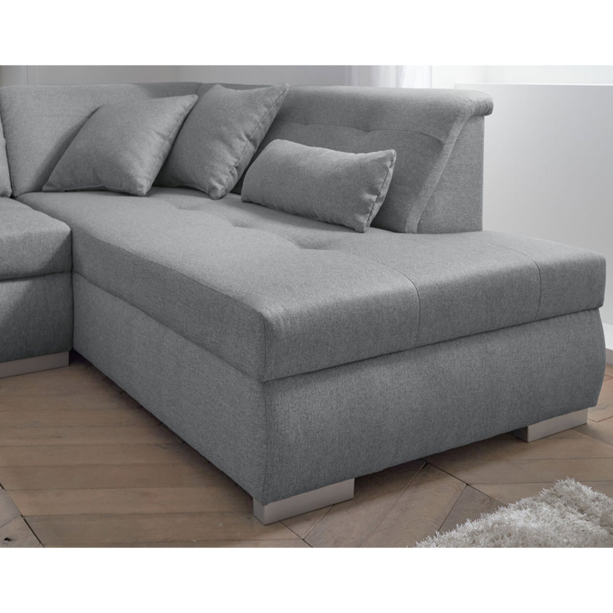 Vermont - canapé panoramique d'angle droit - 7 places - XXL - Gris clair