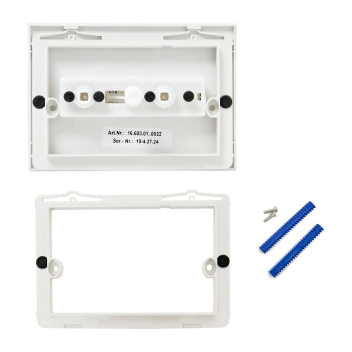 Plaque de commande double touche en plastique, blanc (A890222200)