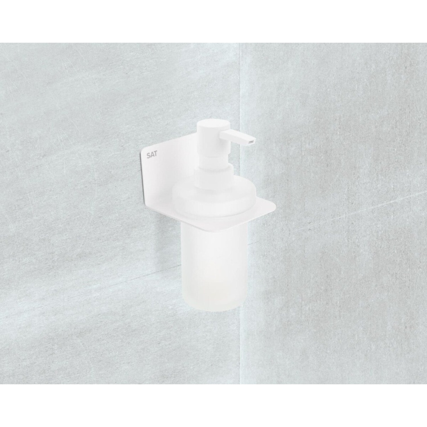 Mood distributeur de savon en acier inoxydable et verre mat, blanc mat (SATDMOOD99B)