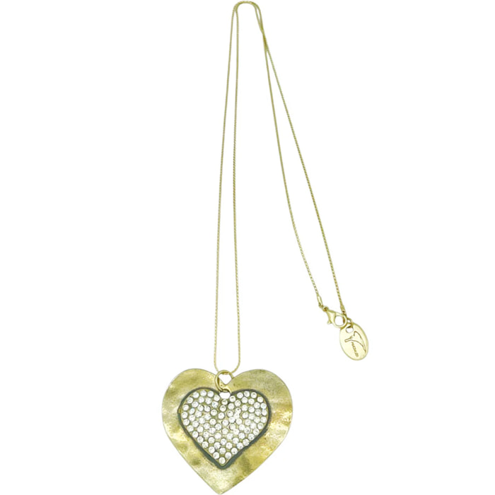 Collar largo Corazón en dorado Cristal SW