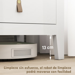 Cómoda de 6 Cajones Cómoda para Dormitorio con Tiradores de PU Cajonera para Salón Pasillo 120x40x78 cm Blanco