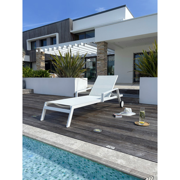 IBIZA - Bain de soleil en aluminium et toile plastifiéehe