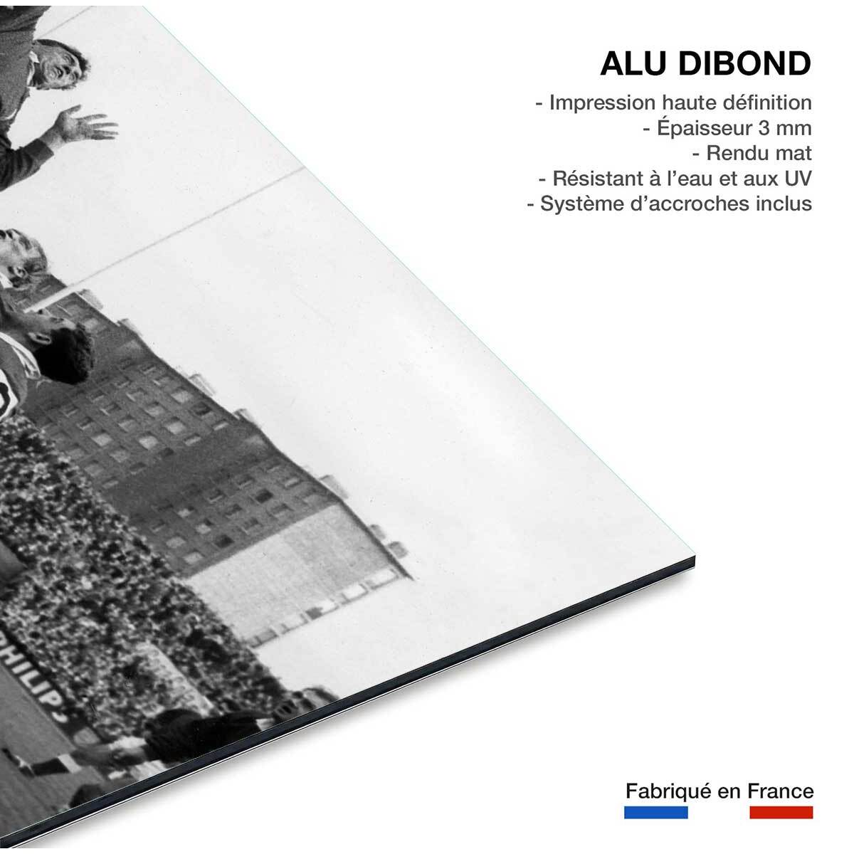 Tableau de sport photo ancienne d'un match de rugby  Tableau alu Dibond