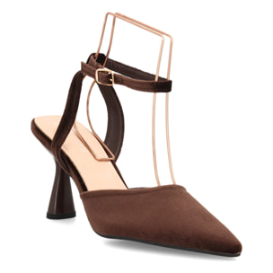 Zapato destalonado elegante con tiras aterciopelado