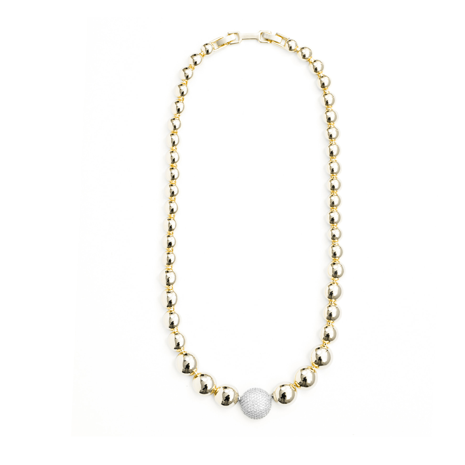 Collar de Circonita Brillante acabado en oro amarillo de 18k
