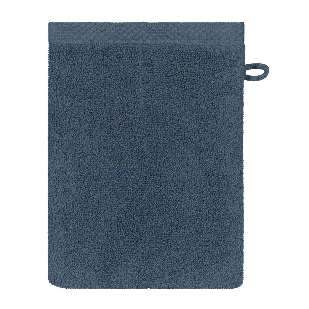 Gant de toilette pur coton 550 g/m² uni bleu Elea bleu ardoise