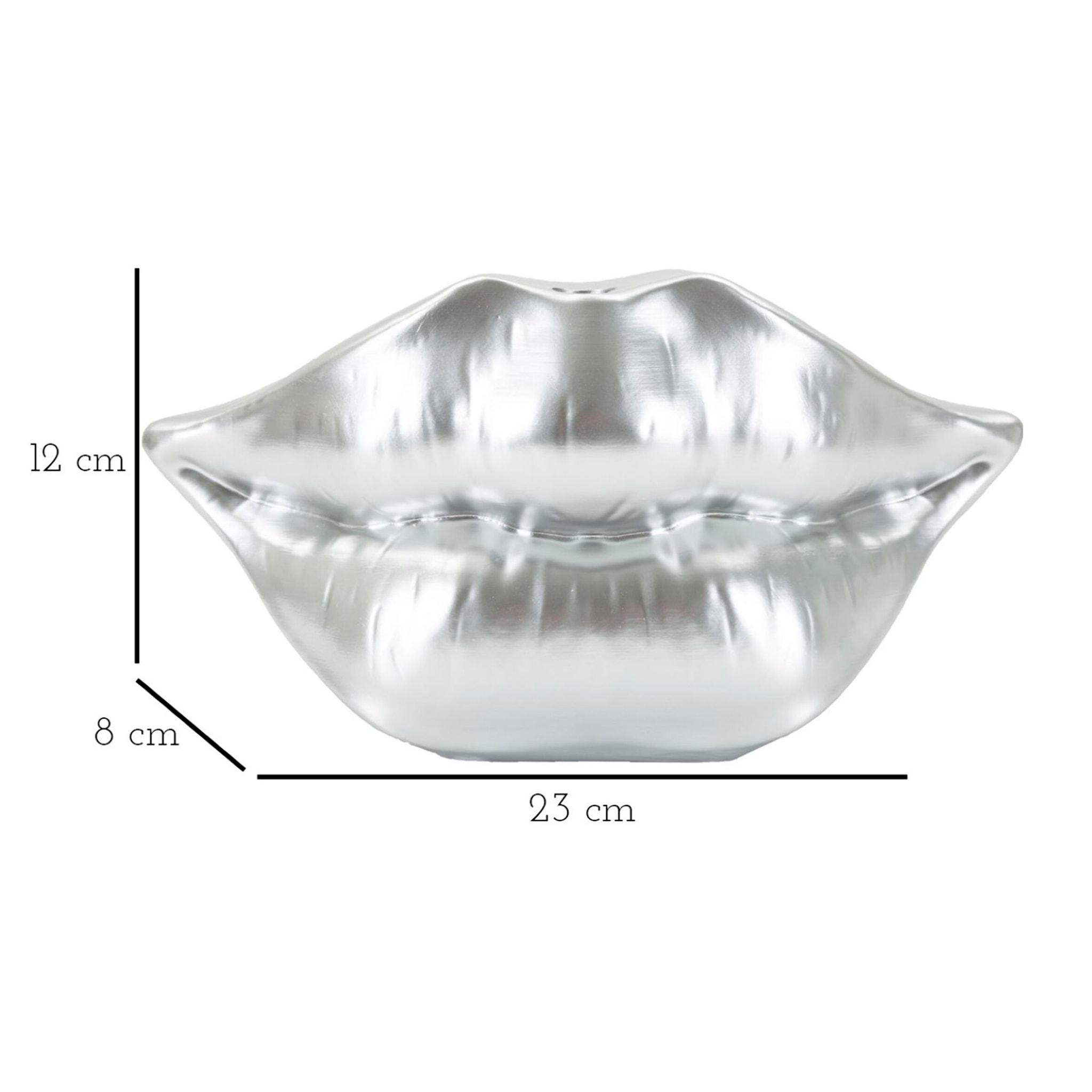 VASO MOUTH LIP SILVER CM 23X8X12