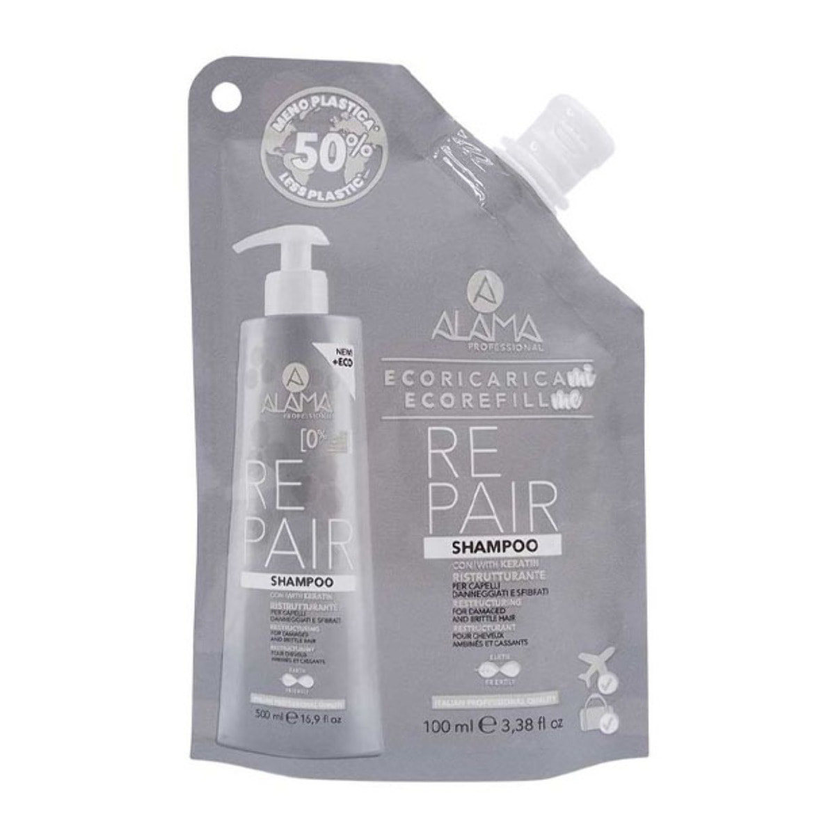 Champú reestructurante ALAMA Professional Repair Eco Refill 100 ml