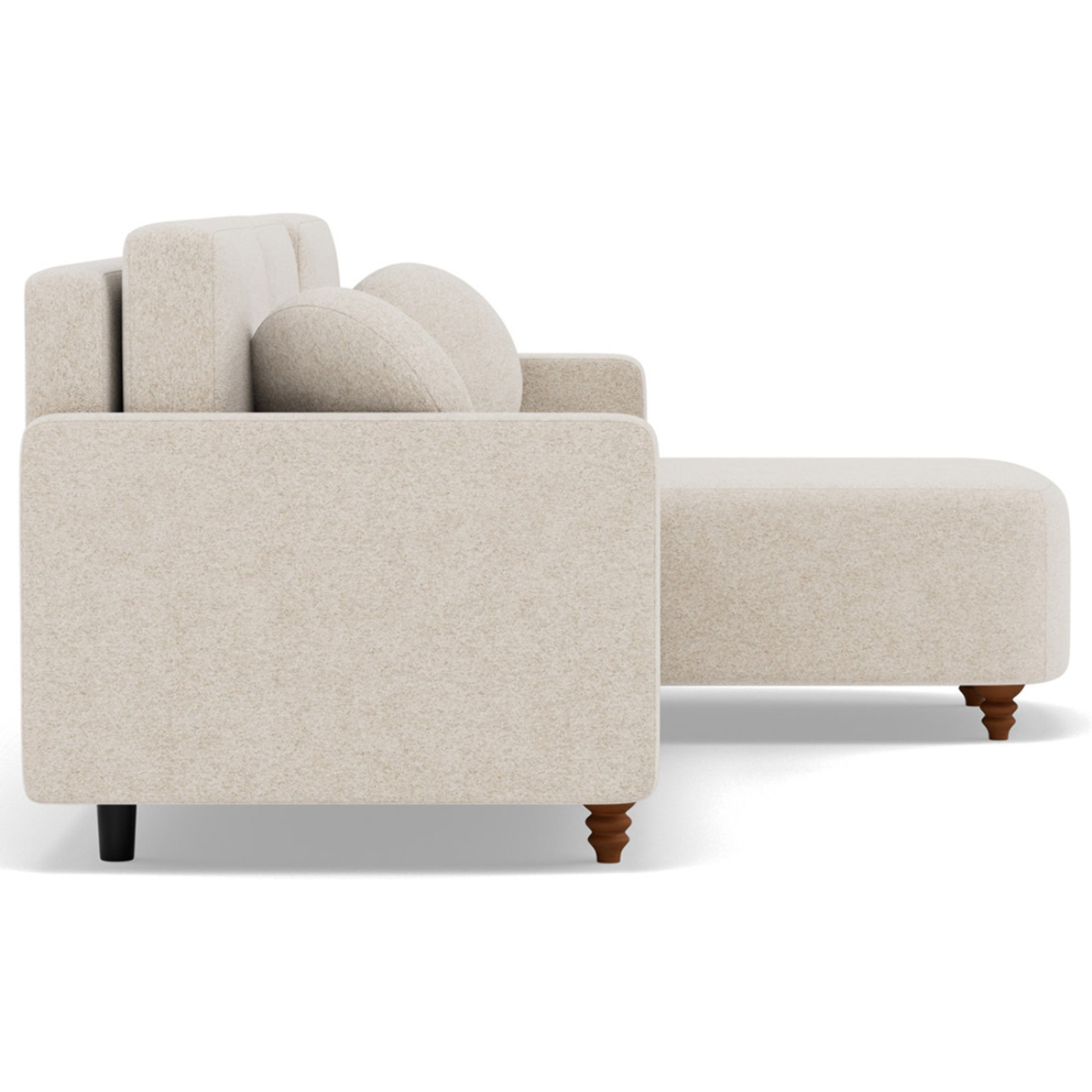 Calypso - canapé d'angle réversible 4 places convertible avec coffre en tissu - Beige