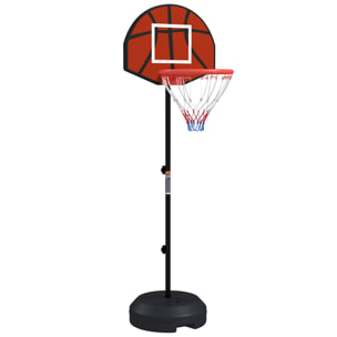 Canasta de Baloncesto con Altura Ajustable 129-179 cm Aro de Baloncesto con Diana Magnética y Dardos Base Rellenable para Interior Negro