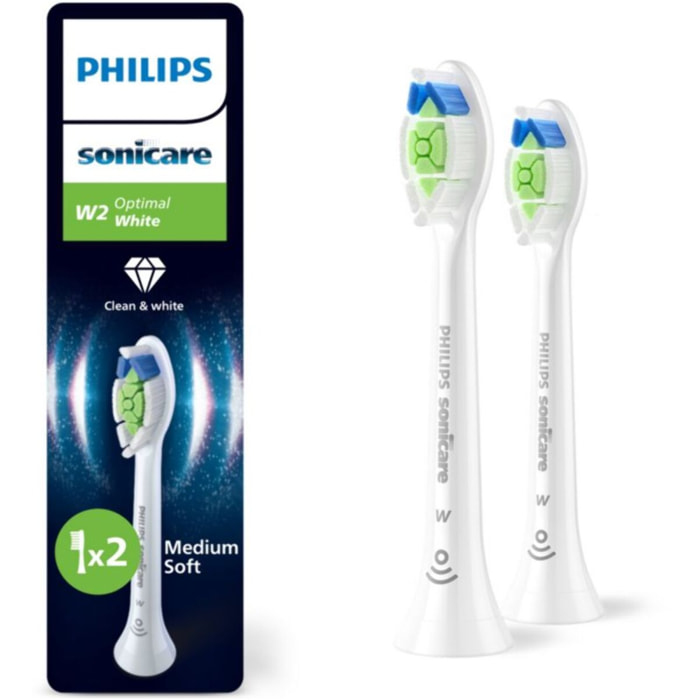 Brossette dentaire PHILIPS Sonicare lot de 2 - HX6062/87 white Optimal W2