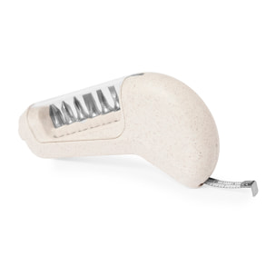 Flexómetro multiherramienta Drankil de caña de trigo con 6 funciones, metro de 1m y destornillador con 6 puntas.