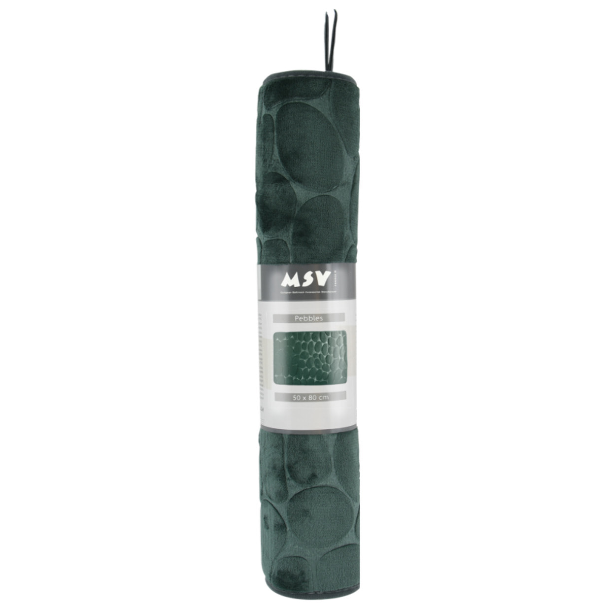 MSV Tapis de bain  Microfibre PEBBLE 40x60cm Vert Foncé
