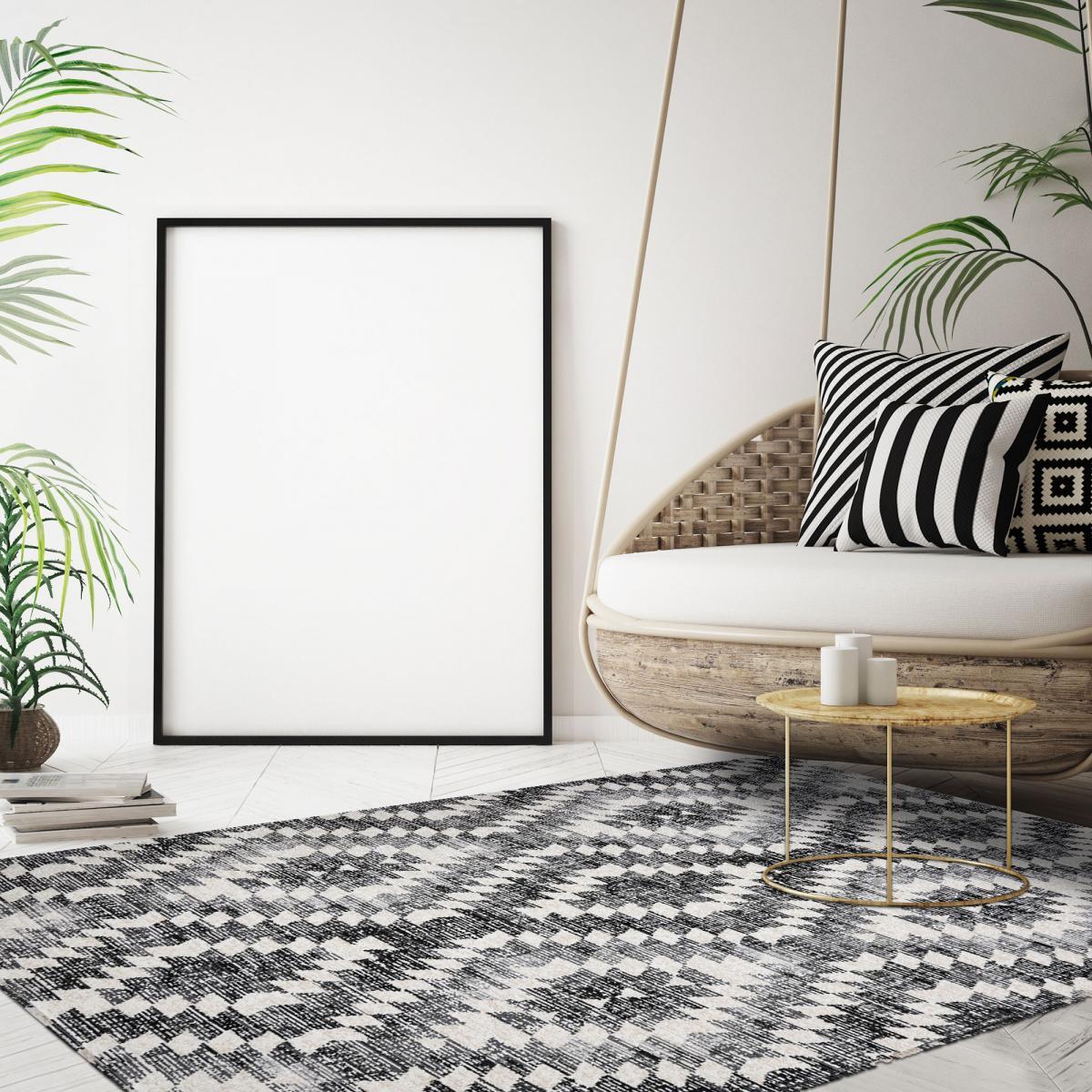 Tapis extérieur tissé kilim rectangle TOMOBI